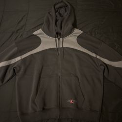 Jordan Y2K Black And Grey Zip Up Hoodie Size XL