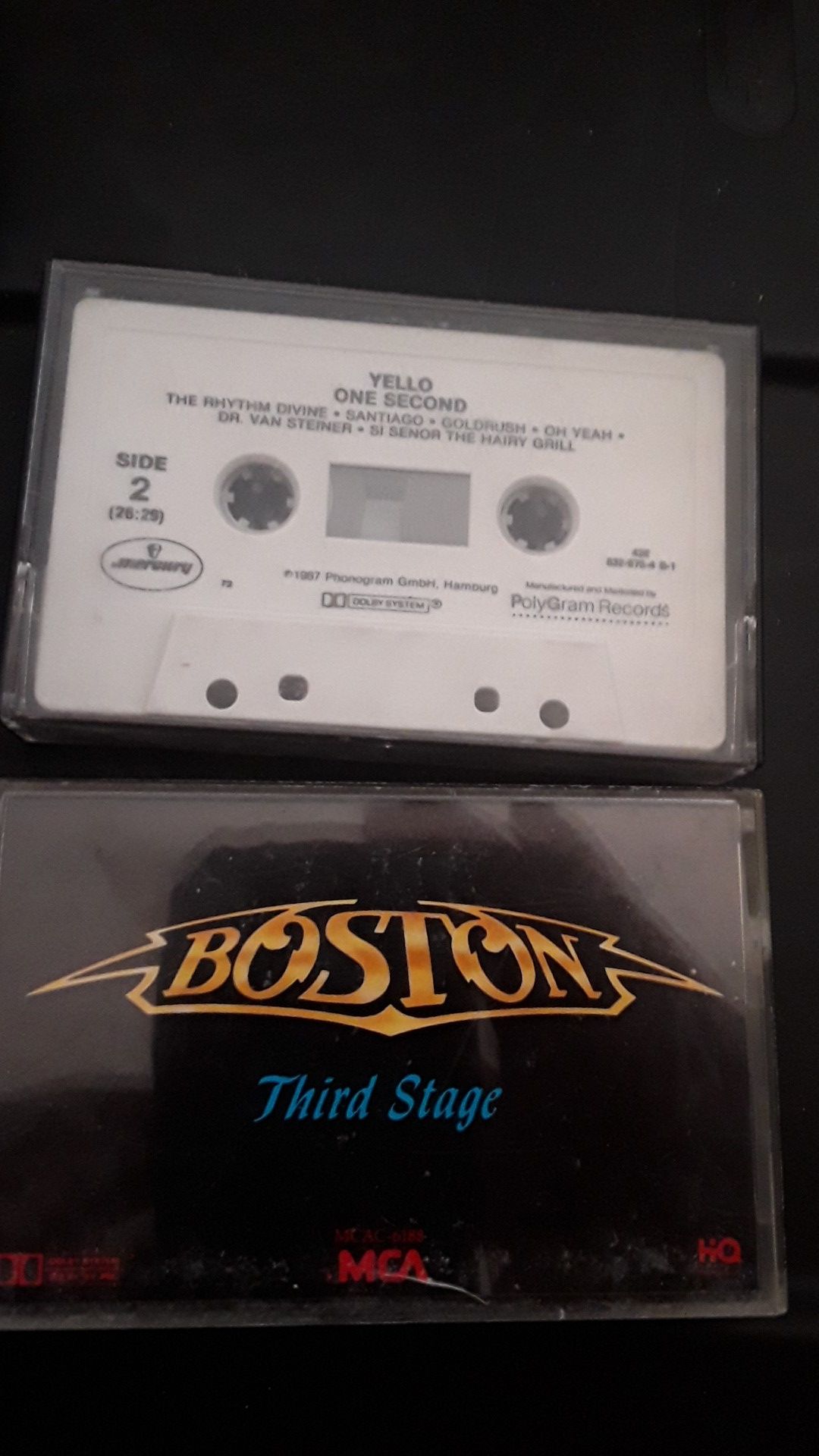 Cassettes of Yello and Boston Third stage