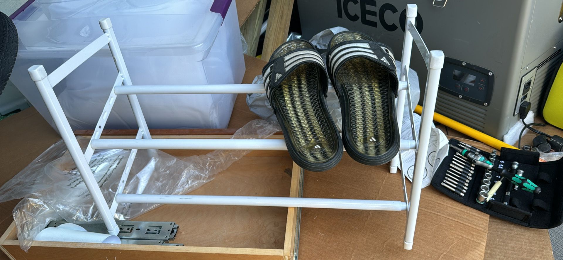 Adjustable Sliding Shoe Rack For Closet Storage