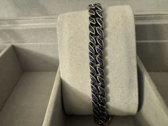 Brand New David Yurman CURB CHAIN BRACELET WITH PAVÉ SAPPHIRES