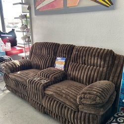 Manual Recliner sofa with storage and cup holder