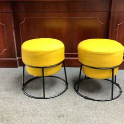 Yellow Footstool $25 Each Or $45 For Pair