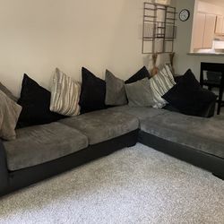 AF Classics Casual Comfort Charcoal & Black Sectional Couch 