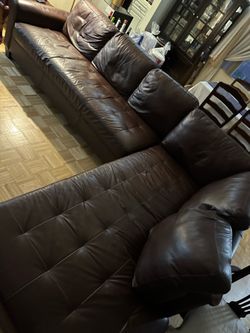 Leather Brown Sectional Couch