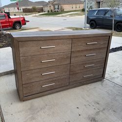 English Elm Solid Wood 8 Drawer Dresser