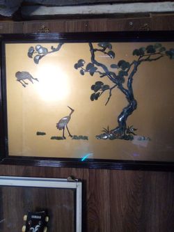 Chinese Jade Framed Pictures 