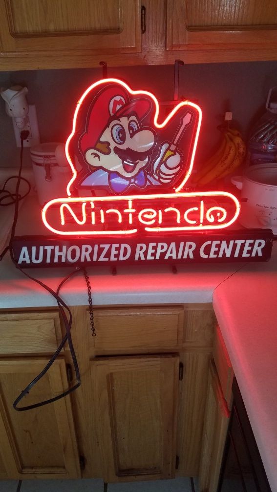 Nintendo Authorized Repair Center Neon Sign