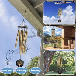 Wind Chimes for Loss of Loved One, 32Inch Memorial Wind Chimes with Melody Deep Tone (Gold) Thumbnail