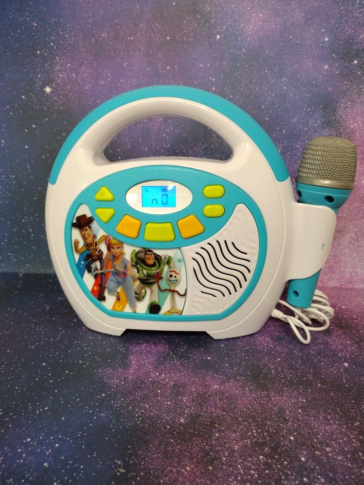 Toy Story 4 Bluetooth Sing- Along Portable MP3 Player Real Working Microphone,with Memory USB PORT