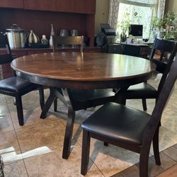 Dining Set - Round Table & 4 Chairs