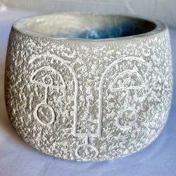 Never Used 4-inch Concrete Plant Pot - No Drainage Hole 