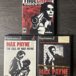Max Payne 1/2 PS2 (Playstation 2) Complete (CIB) Black Label 2001 Bundle+true cr