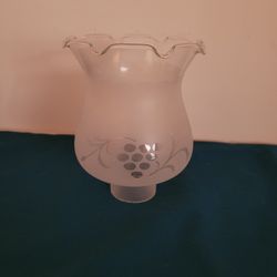 Vintage 5" Tall Frosted Etched Glass Shade