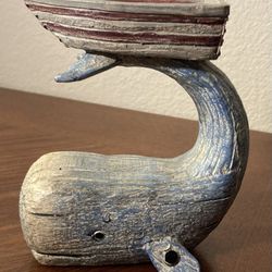 Blue Whale & Boat Candle Holder