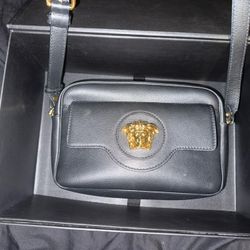 Authentic Leather Versace Medusa Camera Bag. 