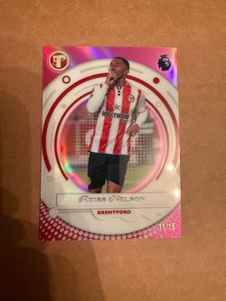 Reiss Nelson #39 2025 Topps Pristine Premier League Pink Refractor /15