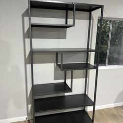Metal Shelving Unit Industrial Dark Gray Gunmetal