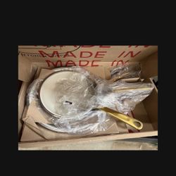 Made In Cookware - 3-Piece (Includes 8",10",12") Ceramic Non Stick Frying Pan Set (Gold Handle) - 5-Ply Stainless Clad with Stay-Cool Handle - Pr