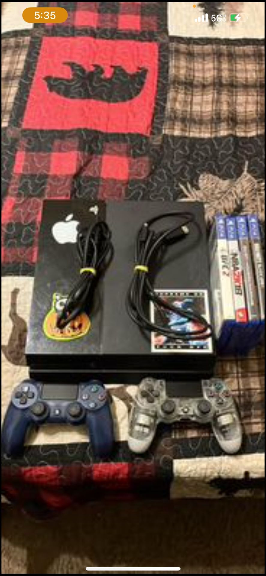 Working PS4 bundled with 4 games and 2 controllers