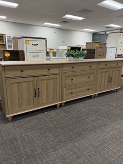 Assembled✨3-in-1, Farmhouse Buffet cabinet / TV Stand for 100 Inch TV, 3-in-1 TV Console Table with 5 Drawers and 4 Doors, Entertainment Center for 75