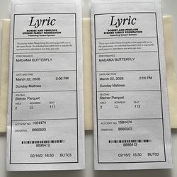 Opera Tickets - Madame Butterfly