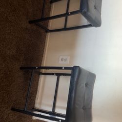 Set Of 2 Black Bar Stools 