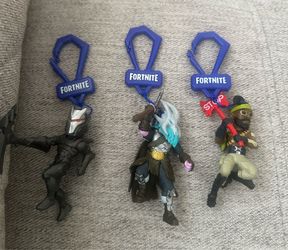 Fortnite Backpack Clips • Lot Of 3 Vinyl Figures Keychains