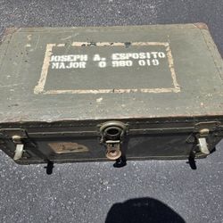 Vintage Military Metal Trunk