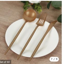 New Dark Gold Disposable Utensils   Great for a wedding party. 