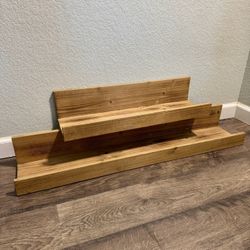 Rustic Wood Wall Shelves – Set of 2