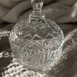 Crystal covered glass Candy Dish