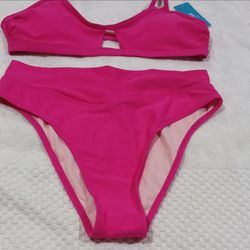 Hot Pink Two-Piece Bikini Set Size M