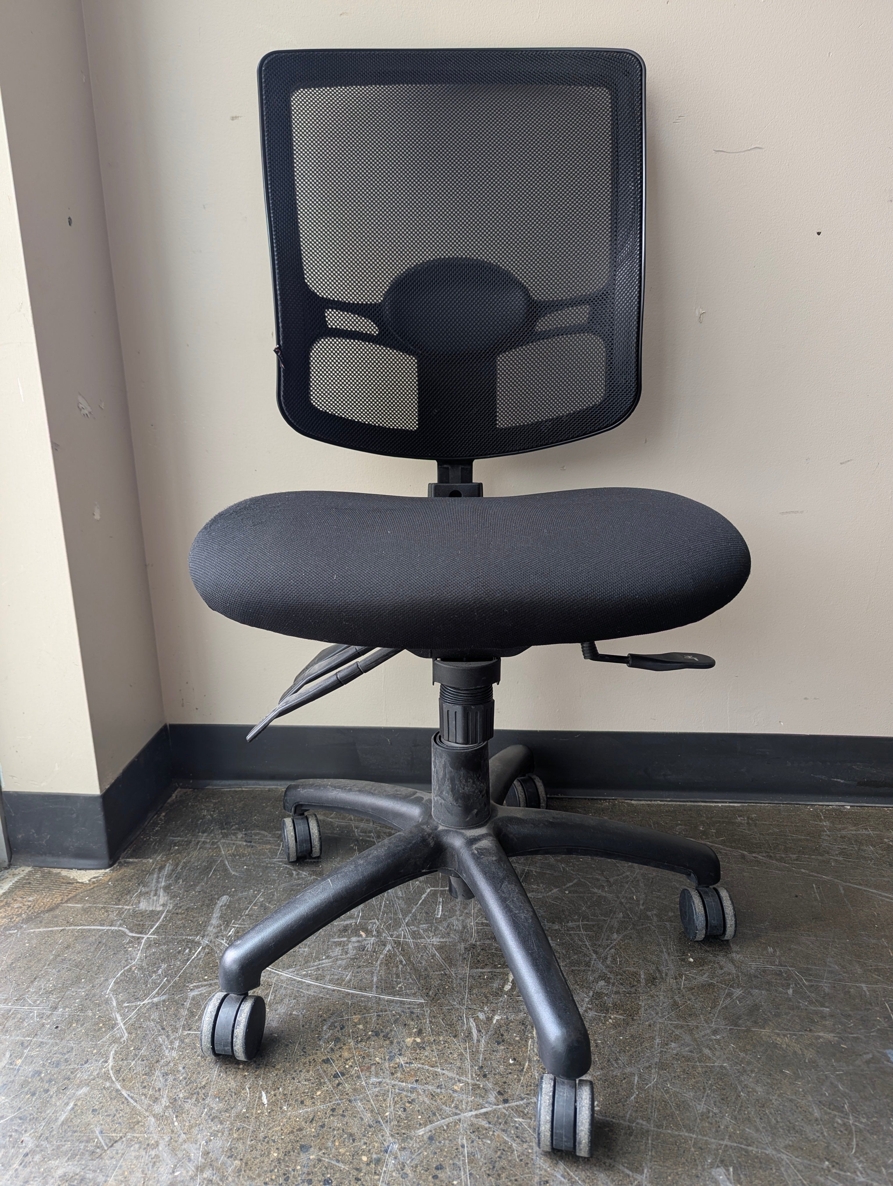 SOLD - Modern Black Mesh Drafting Stool with Adjustable Height