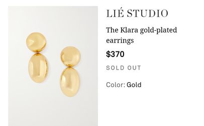 Lie Studio Gold Plated Earrings