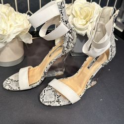 Liliana clear print wedges With Clear Wedge Heel Sz 7