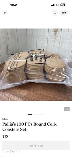 Kallie’s 100 PCs Cork Coasters For Drinks