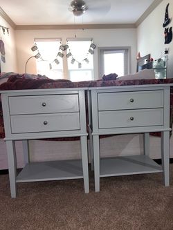 2 sage green night stands