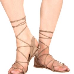 Lace Up Flat Sandals in Granada Hills