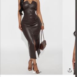 Faux Leather Dress