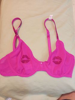 Hot pink bra with crystals sz 32C $65