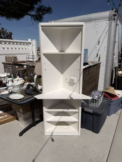 White Corner Shelf Unit