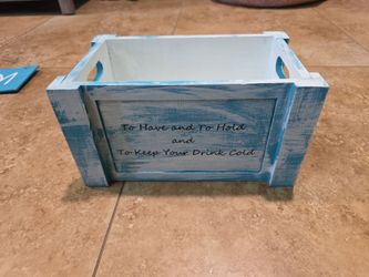 Wooden box to hold wedding coozies