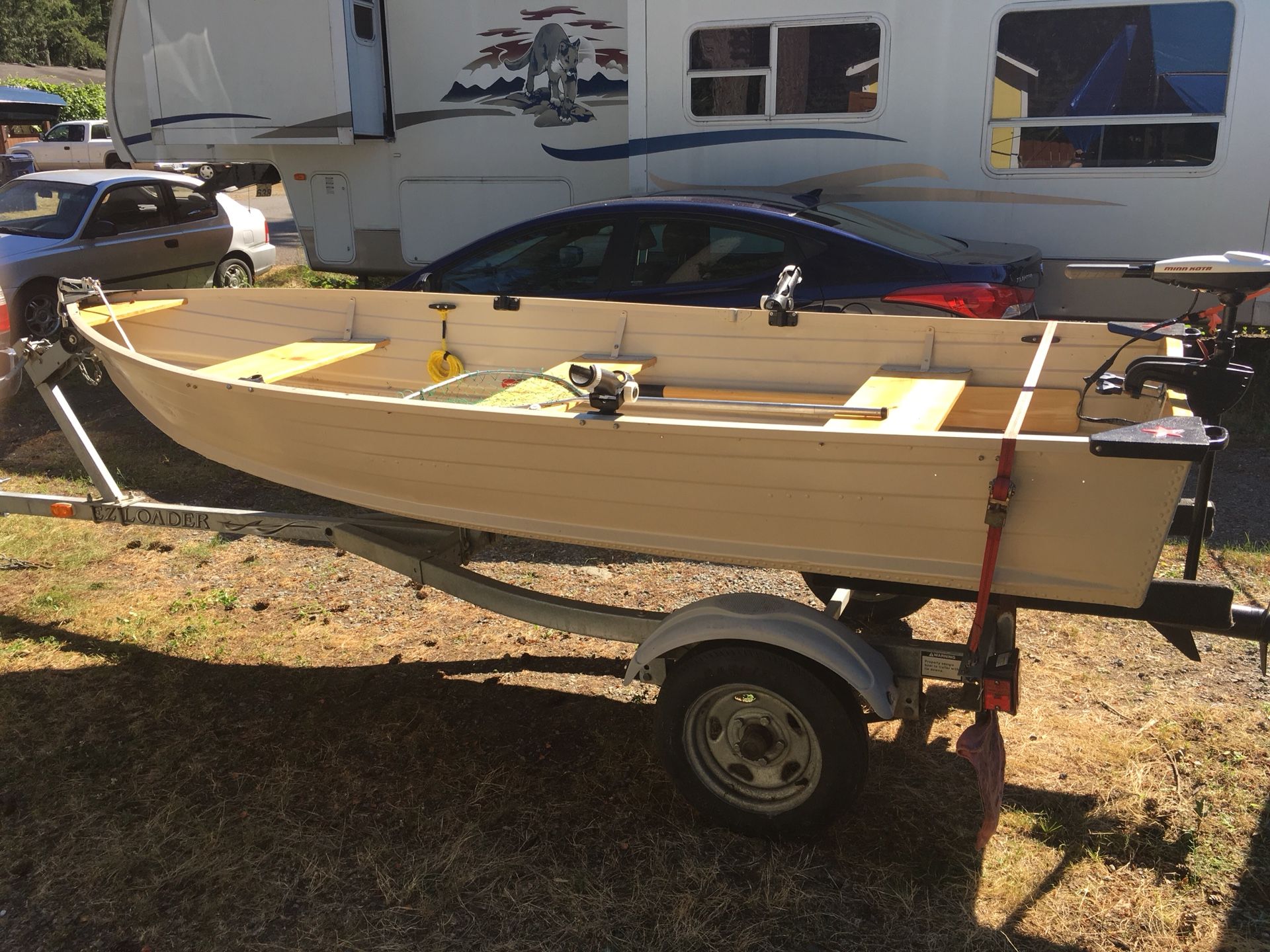 12 foot aluminum boat and easy loader trailer