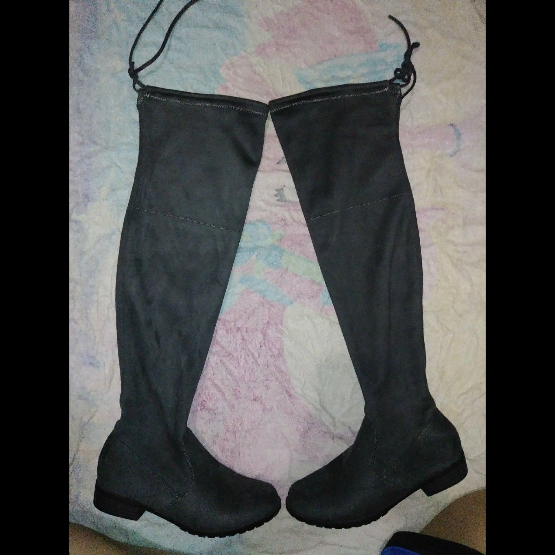 Thigh high boots grey size 7.5