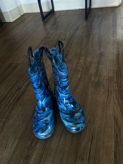 Kids Shark Print Rain Boots