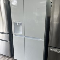 ONLY $849!!! LG Side by Side Refrigerator w/ Pocket Handles, Door Cooling & Ice/Water Dispenser 