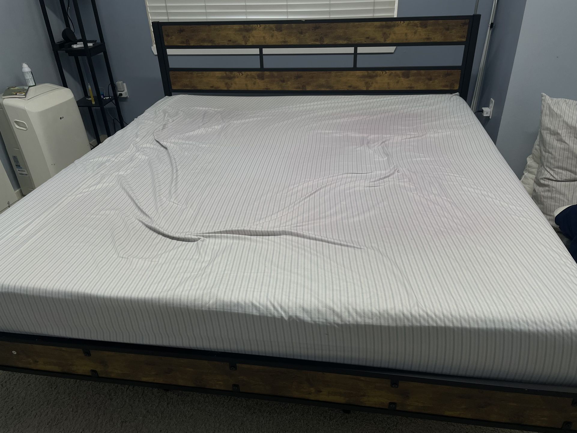 King Size Bed Frame And Mattress- Excellent Condition