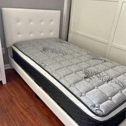 New Twin Bed Frame With Mattress 