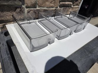 Samsung Refrigerator Door Bin Lot of 4 Clear Shelves - Unknown MPN