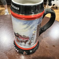 1992 Budweiser Holiday Beer Stein Mug A Perfect Christmas Clydesdale Horses